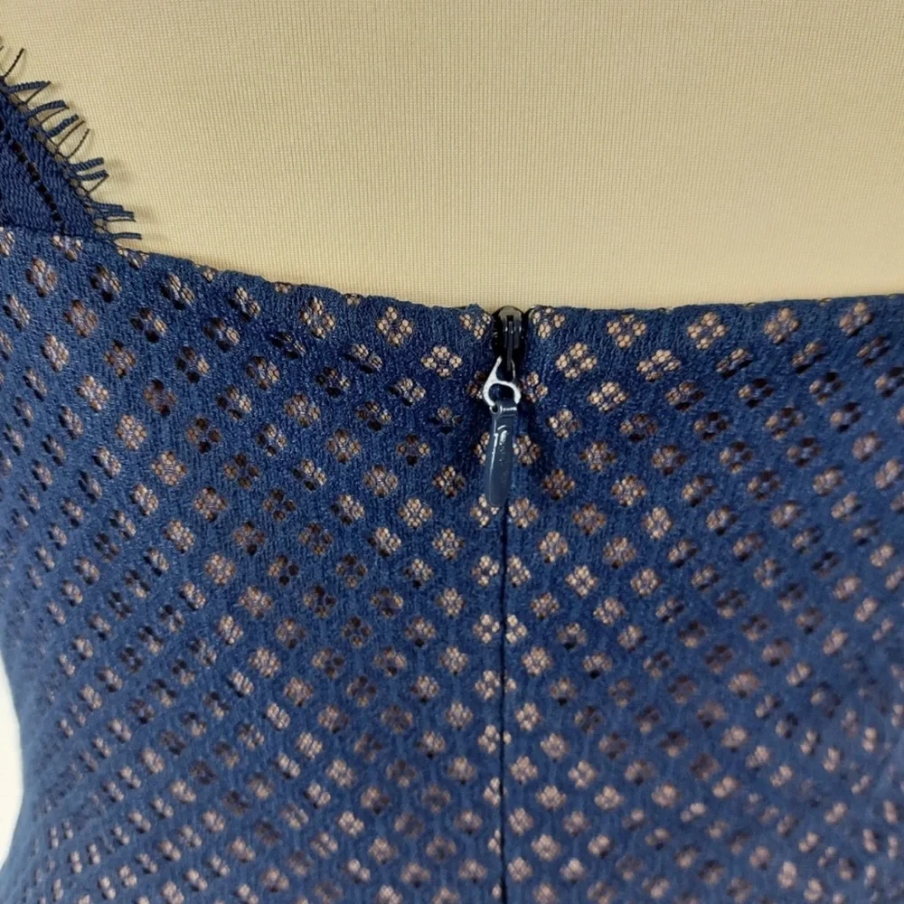 BCBGMAXAZRIA Alisha One Shoulder Navy Lace Dress Size 8 Pristine Condition - Picture 10 of 15
